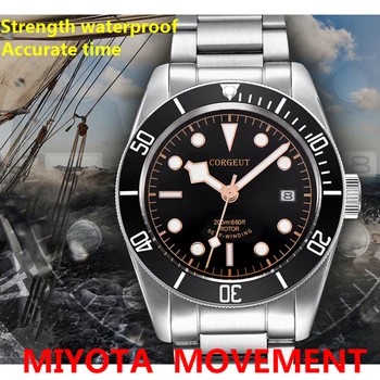 

Fashion relogios masculino Corgeut Brand Men Watch Luxury Mens Miyota Mechanical automatic self-wind Wrist Watches Men's Clock