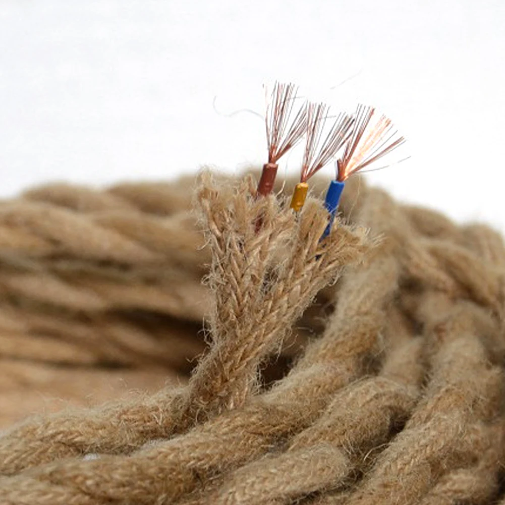 

5M Rope Wire Vintage Twisted Cable Retro Braided for DIY Pendant Lamp 2 cores/3 cores #0314