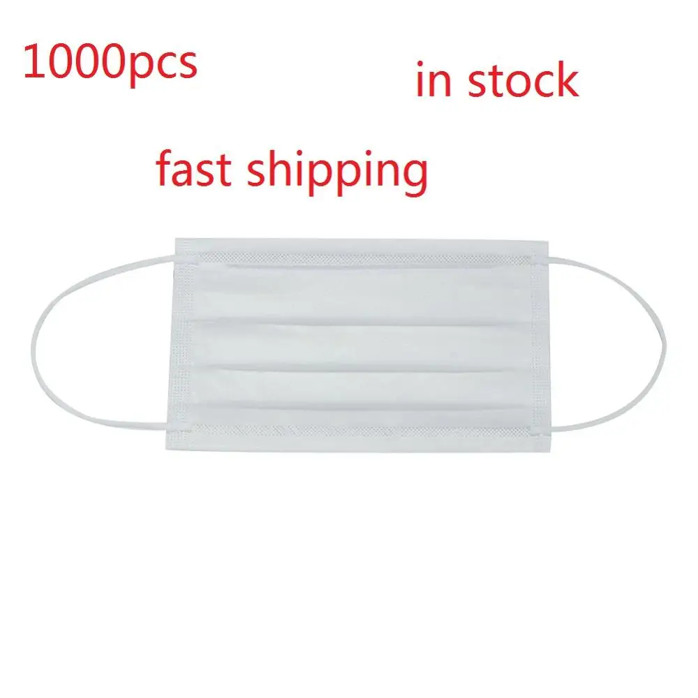 

1000 pcs/Bag 3 Layer Non-woven Dust Mask Thickened Disposable Mouth Mask Features as KF94 FFP2