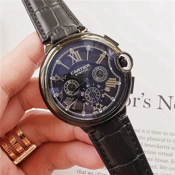 

Cartier- Luxury Brand Business Men's Delicate women Watch Waterproof Chronograph Quartz Stop Watch With Stainless steel 12