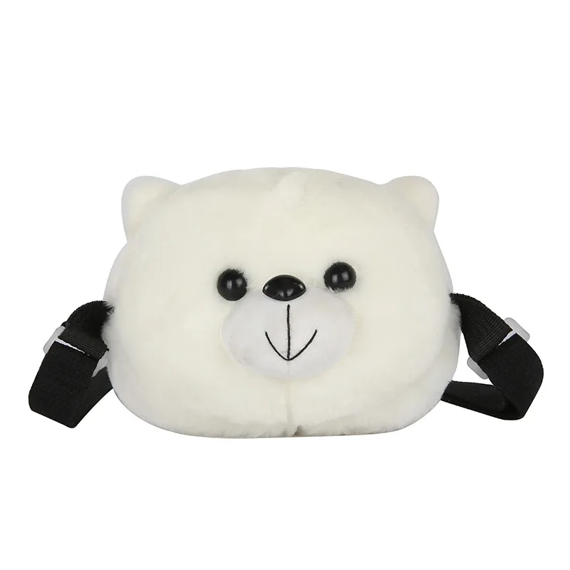 Плюшевые кошельки сердце прекрасный медведь одно плечо сумки Плюшевые игрушки мультфильм милые мягкие карманные взрослые кошельки плюшевые сумки медведь - Цвет: White