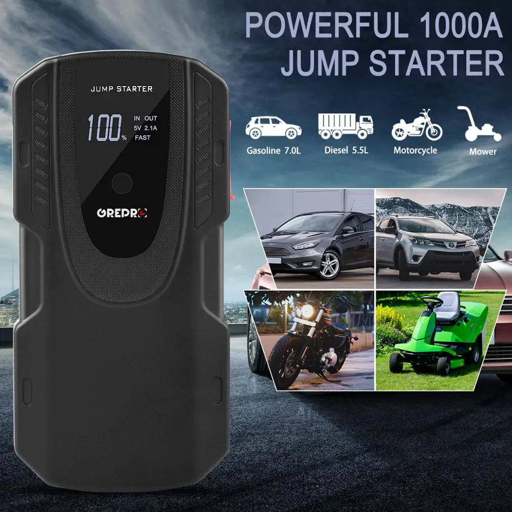 PROD 1005002878145367 Car Jump Starter Power Bank 1000A Car Buster 12V
Vehicle Emergency Battery Auto Booster Portable Car StarterPowerful LED
Light