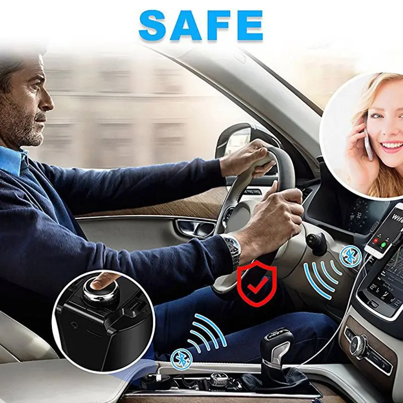 Беспроводной Bluetooth fm-передатчик MP3 USB автомобильное радио Aux Bluetooth адаптер приемник для автомобильного телефона iPhone зарядка Hands-Free вызов