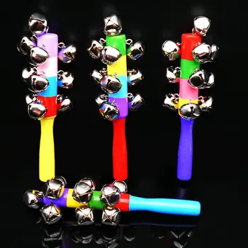 

Baby Bell Rainbow color wooden Rattles Mobiles Children's educational Noise Maker toys Classic Wood child's Musical Rattles gift