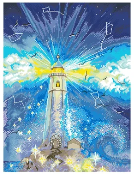 

DD RS cotton self-matching cross stitch Cross stitch RS cotton comes with no prints No prints Dream Lighthouse