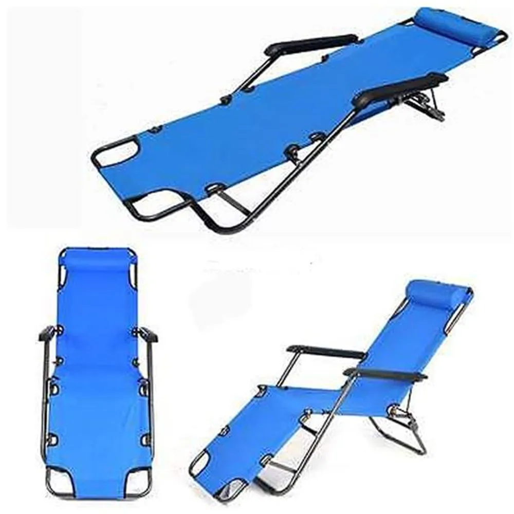 

RHC-202 Portable Dual Purposes Extendable Folding Reclining Chair Blue Outdoor Garden Chair