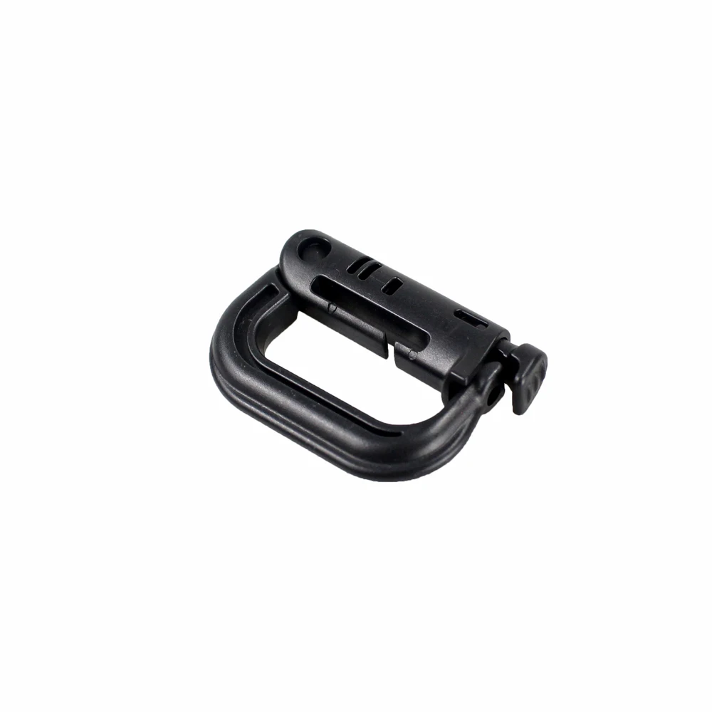 Карабин армейский D-ring Clip Molle лямки Пластиковый Рюкзак Пряжка защелкивающийся замок Grimlock Camp Hike горный подъем открытый - Цвет: BK