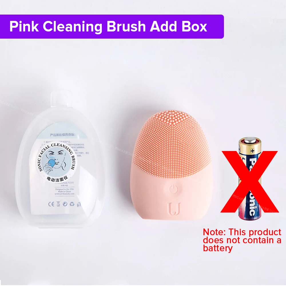 Pink Brush Add Box Xiaomi Мини электрическая Очищающая Массажная щетка для лица силиконовая звуковая для глубокого очищения лица Водонепроницаемые Инструменты для кожи для JORDAN& JUDY - Цвет: Pink Brush Add Box