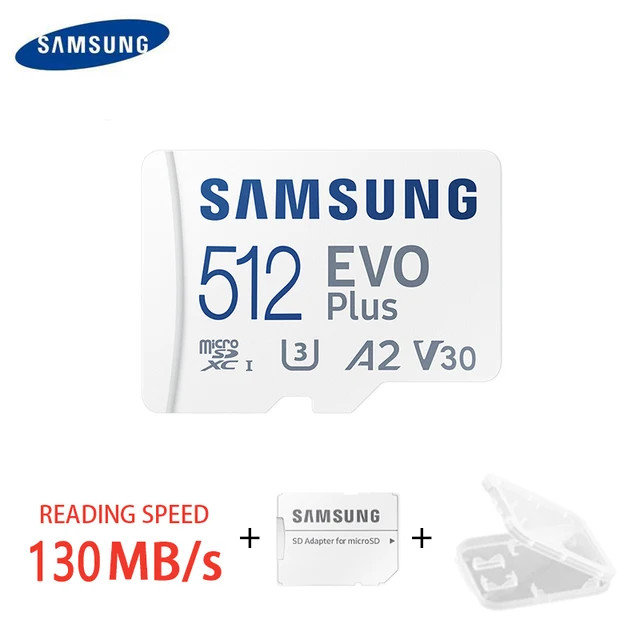  New SAMSUNG  512GB TF(MicroSD) EVO Plus 4K U3 V30 A2 Read 130MB/s high-speed console tablet MEMORY card reader 