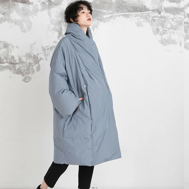 

11.11 Original Design AIGYPTOS Women Winter Brief Casual Oversized Thick Warm Medium Long Down Jacket Ladies Loose Puffer Coat