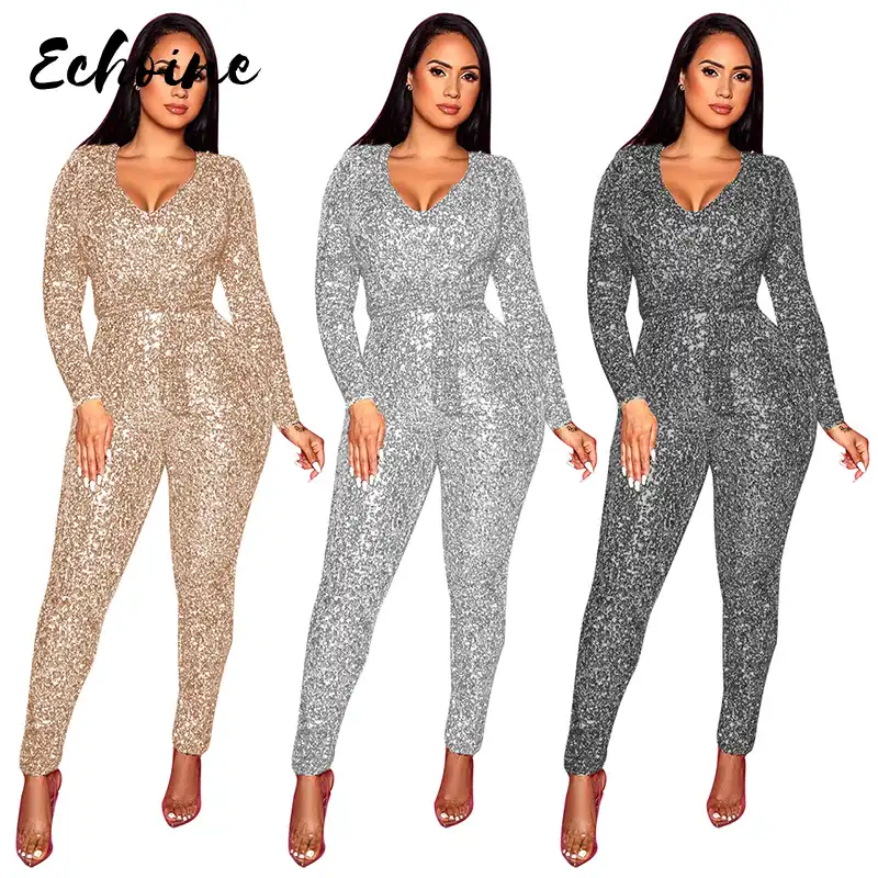 Sequin skinny jumpsuit Clearance