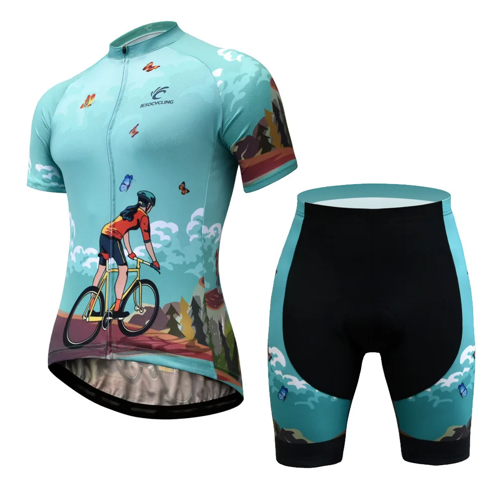 New Pro Team Women's Cycling Jersey Set Mtb Bike Clothing Breathable