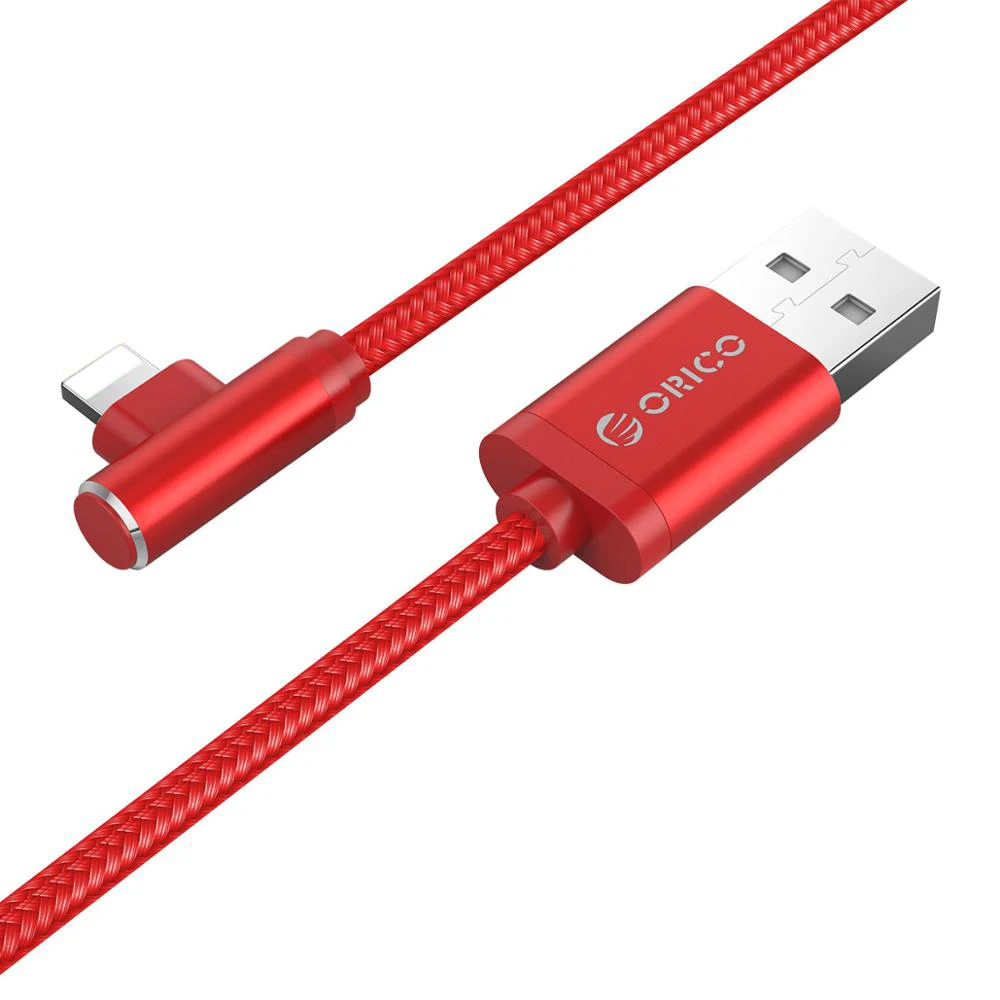 ORICO USB кабель для зарядки и передачи данных для iPhone X, 8, 7, 6, 5, 6s plus, кабель для быстрой зарядки, кабель для зарядки мобильного телефона, Кабель-адаптер, 1,2 м - Цвет: Red