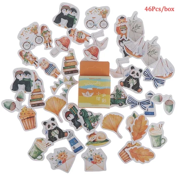 

46Pcs/Box Panda Penguin Animal Stickers Sealing Diary Label Sticker Scrapbooking