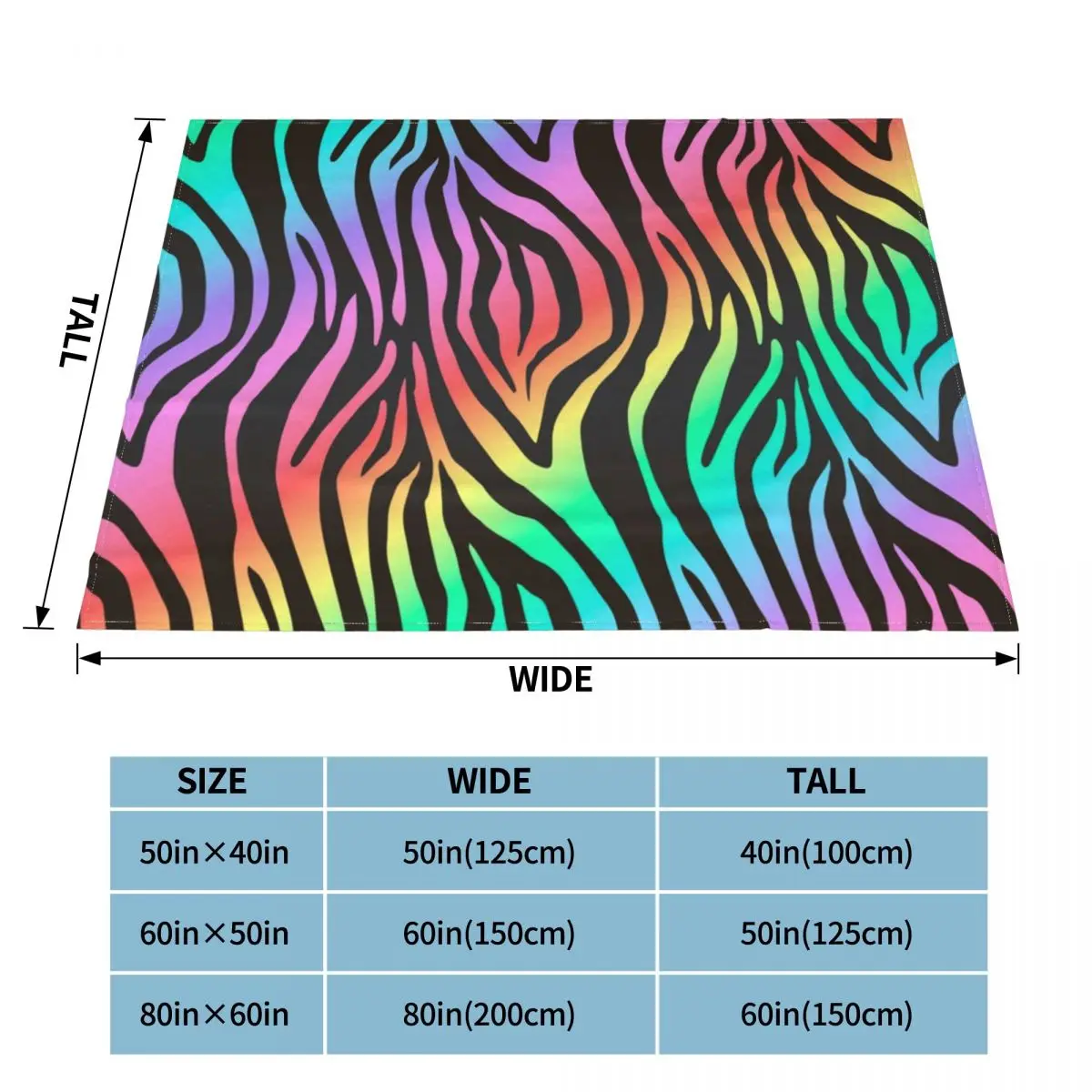 Neon Rainbow Zebra Stripes Animal Print Fabric