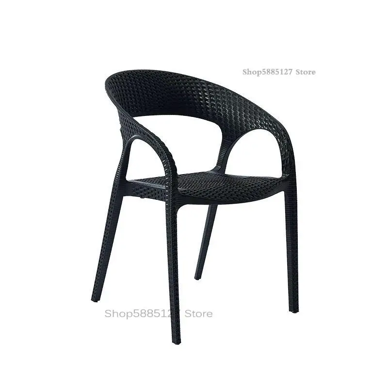 Simple Modern Rattan Plastic Chair Leisure Outdoor Reception Negotiation Restaurant Coffee Stackable |