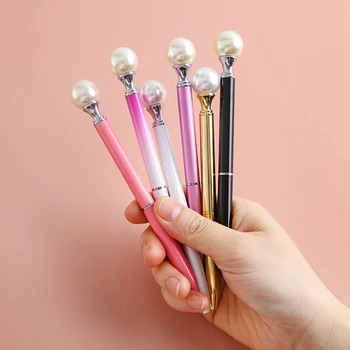 

White Pearl Ballpoint Pen Spinning Oil Ball Pen Creative Stationery Gift For Office Accessories Student Supplies
