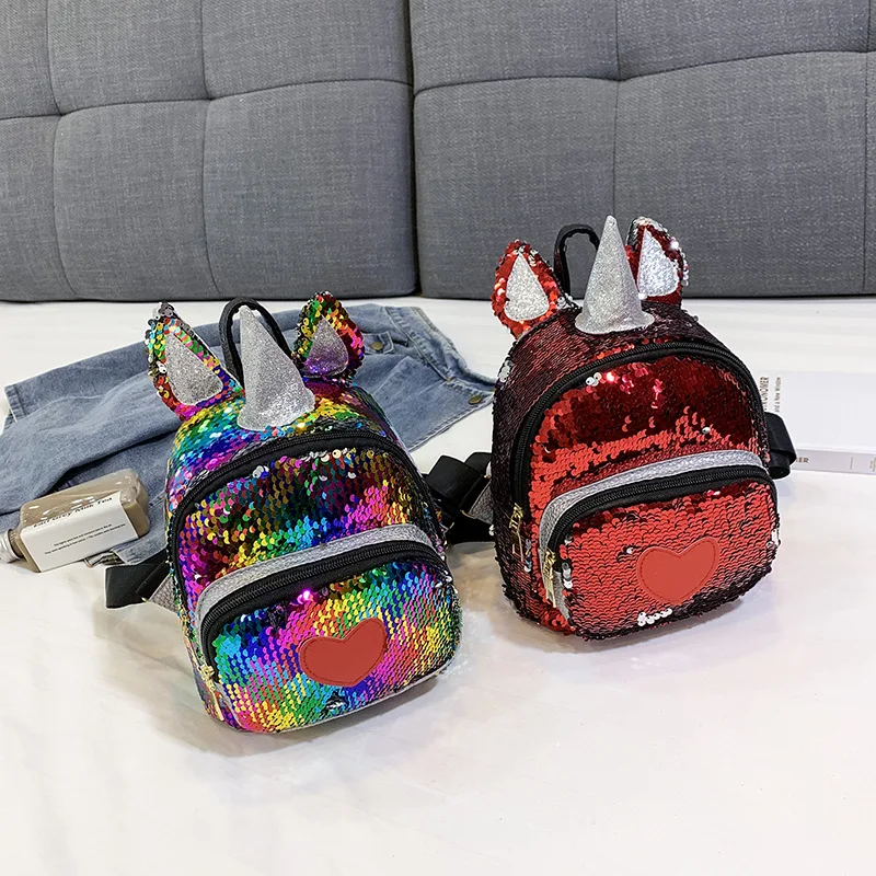 

Korean-style Children 2019 Spring And Summer New Style Backpack Cute Sequin Backpack Fashion Men And Women Children CHILDREN'S S