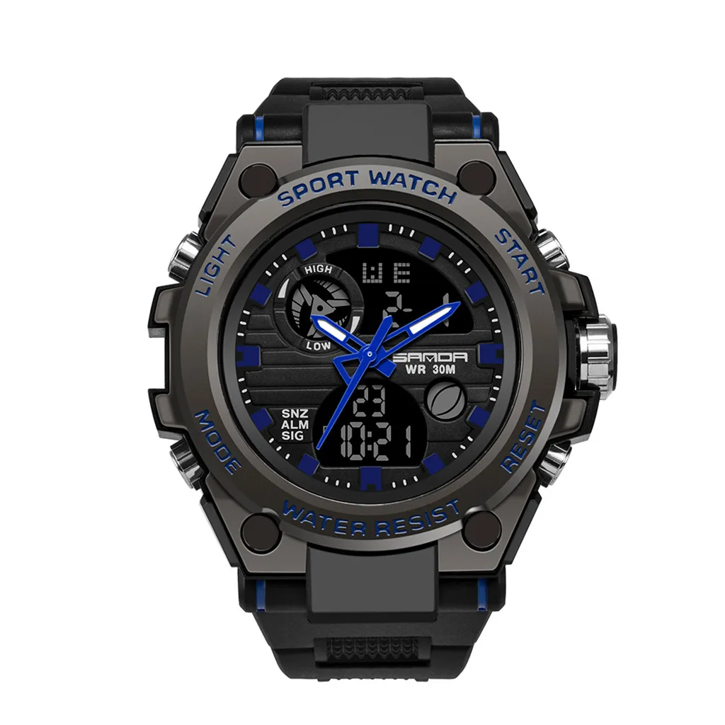 Новые мужские часы, мужские многофункциональные водонепроницаемые цифровые часы, мужские военные уличные спортивные часы, relogio masculino - Цвет: BU