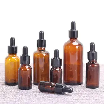 

50ml Brown Drop Amber Bottle Glass Aromatherapy Liquid Dropper essential basic massage oil Pipette Refillable Bottles
