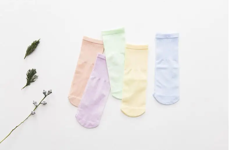 5 Pair 5 пар = 10 шт./лот, детские носки в горошек летние тонкие удобные дышащие хлопковые модные детские носочки для маленьких девочек, для От 0 до 6 лет, новинка года - Цвет: 5 Pair
