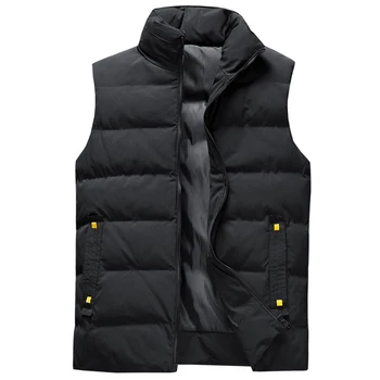 

YASUGUOJI New Casual Autumn Winter Thick Vests Man Sleeveless Coats Male Warm Cotton-Padded Waistcoat Men Gilet Veste Hommes