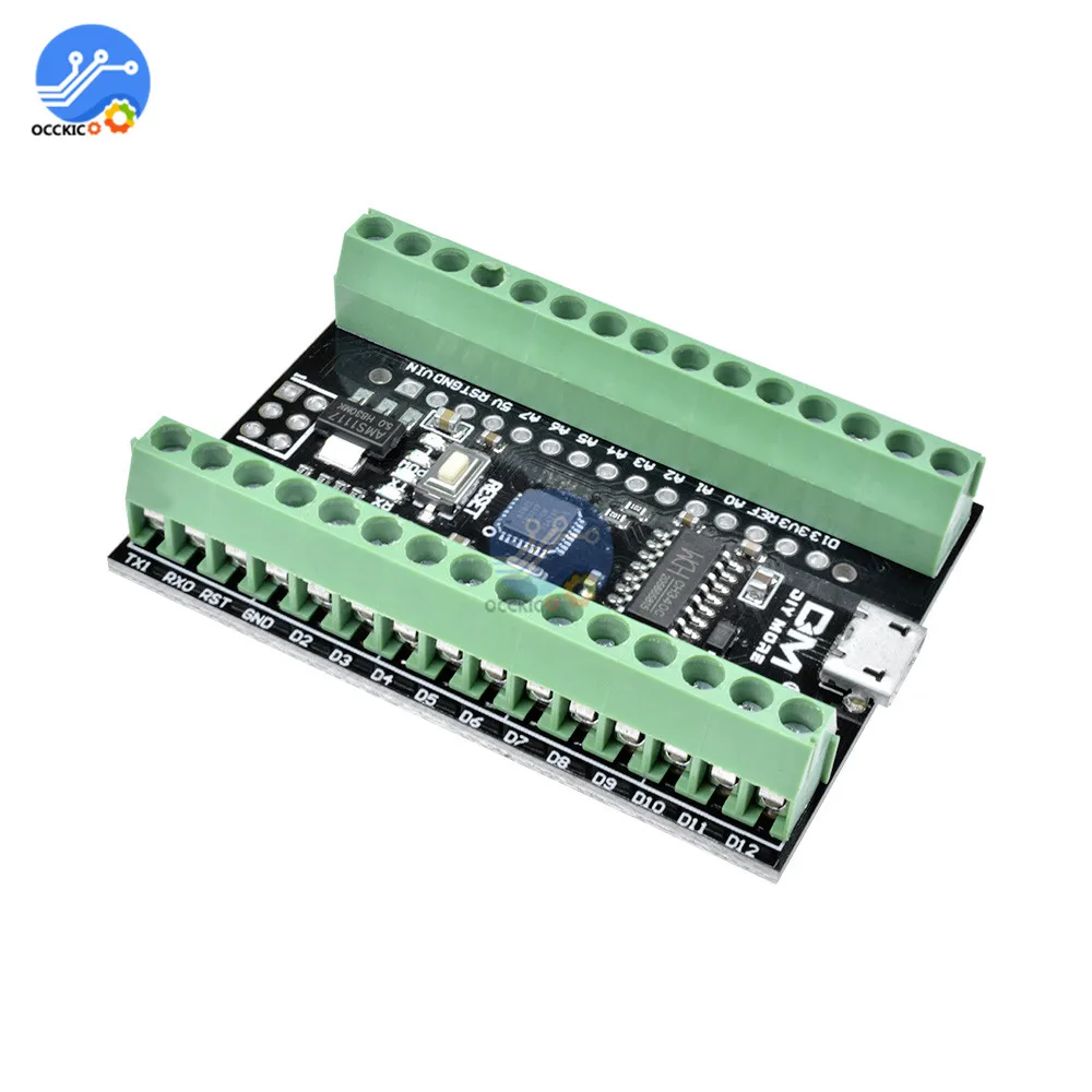 Nano V3.0 2 in 1 CH340 Atmega328P USB Driver Terminal Adapter Expansion Board 