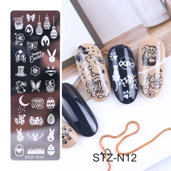 1 шт шаблоны для дизайна ногтей Рождественский дизайн штамповочные пластины со снежинками и оленями трафареты воздушные шары изображения пластины инструменты для ногтей SASTZ-N/BE - Цвет: STZ-N12