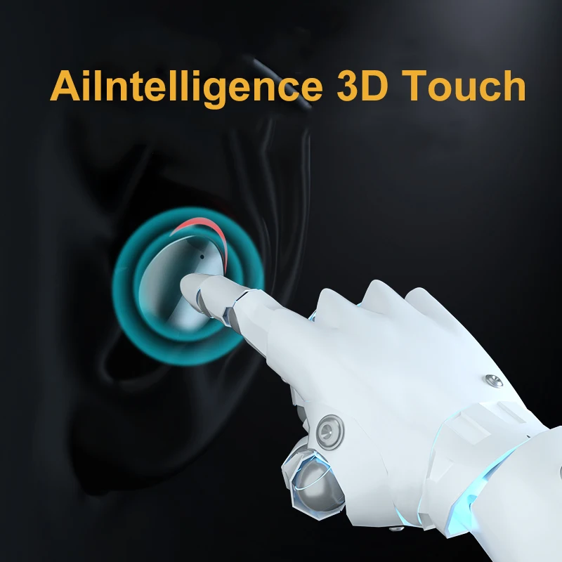 Wireless Headphone Sports Waterproof Bluetooth Earphone 9D Stereo TWS Gaming Headset Touch Earbuds with Flashlight Microphone
