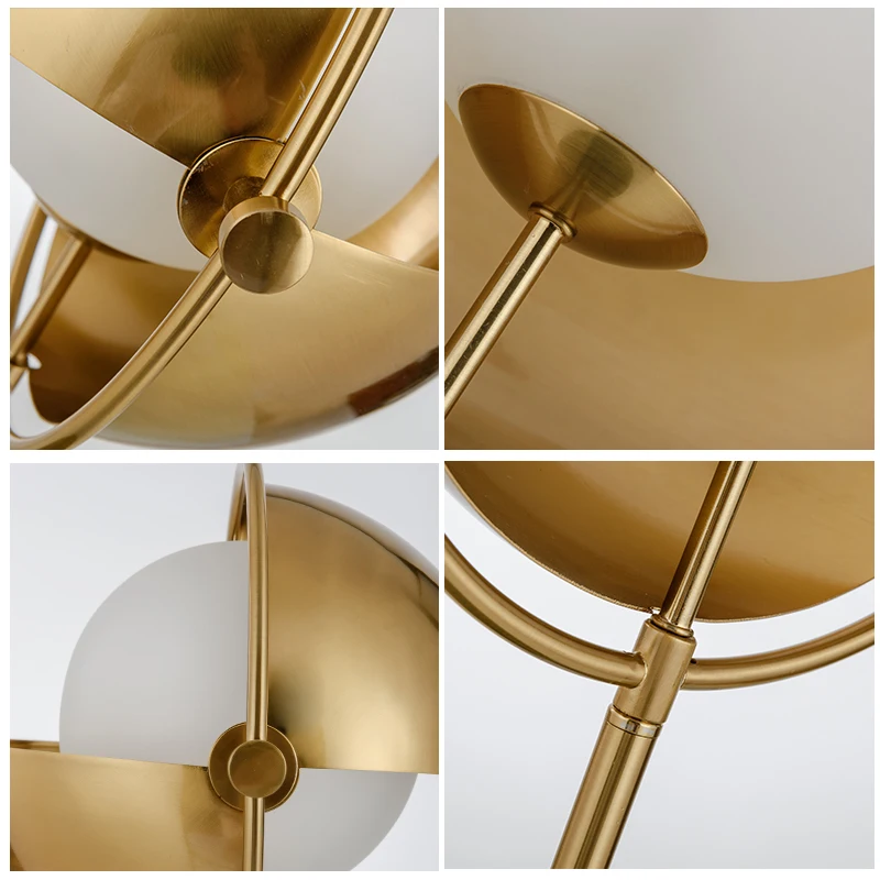 

Postmodern desk lamp is contemporary and contracted stage berth lamp metal golden glass ball rotation decorative lamp