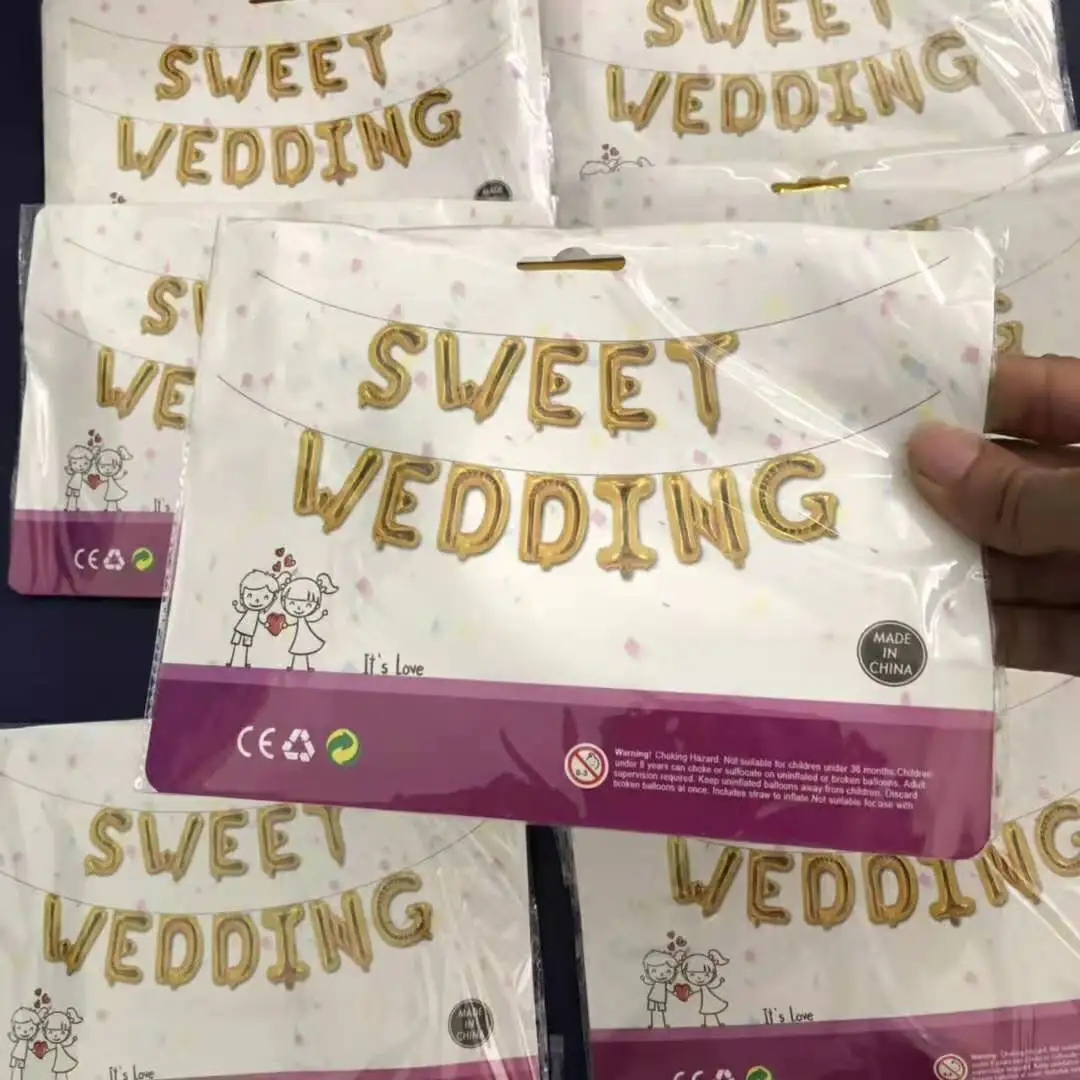 Милая Свадебная Милая Wedding16-Inch с имитацией букв Свадебный дом Свадебные украшения алюминиевая пленка фольги воздушный шар