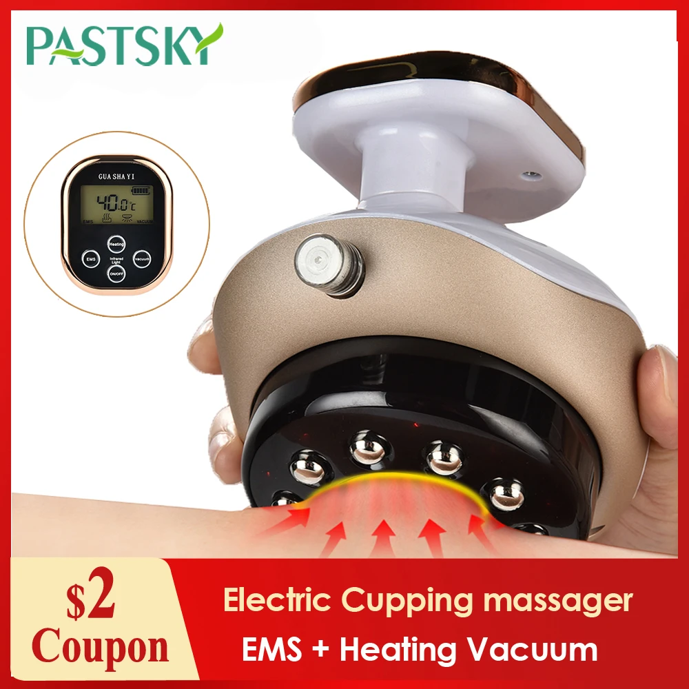 Electric Cupping massage LCD Display Guasha Scraping EMS Body massager