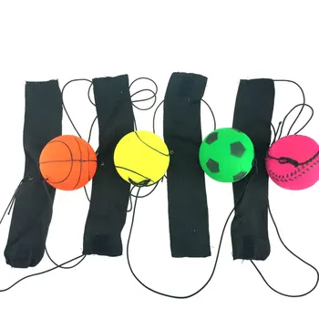 

Color random Return Sponge Rubber hand game exercises bouncing Elastic Sports On Nylon String Children Kids Outdoor Toy bal
