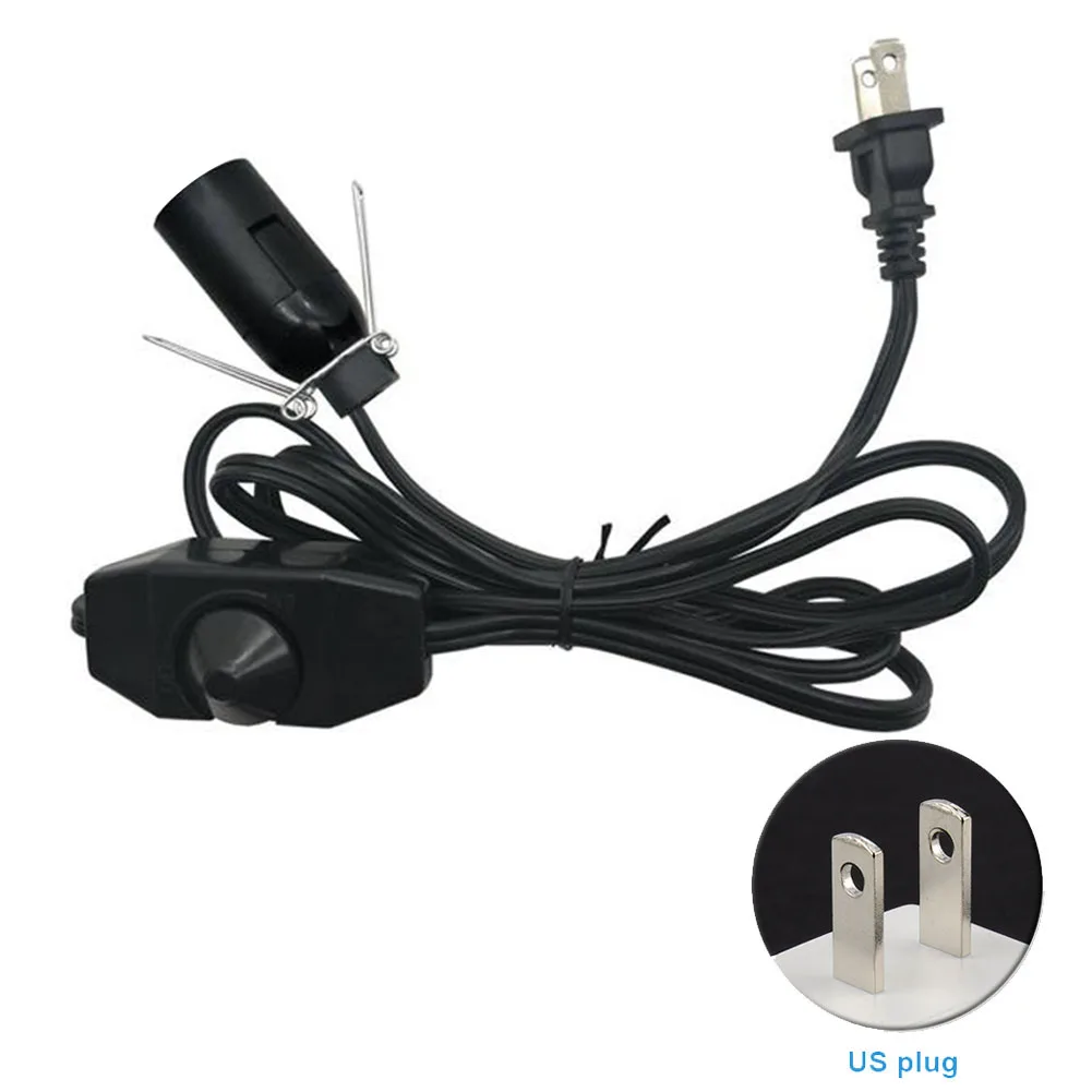 Dimmer Replacement Black Switch Electric Control Stable PVC Power Cable Accessories E14 Socket Home Salt Lamp | Лампы и освещение
