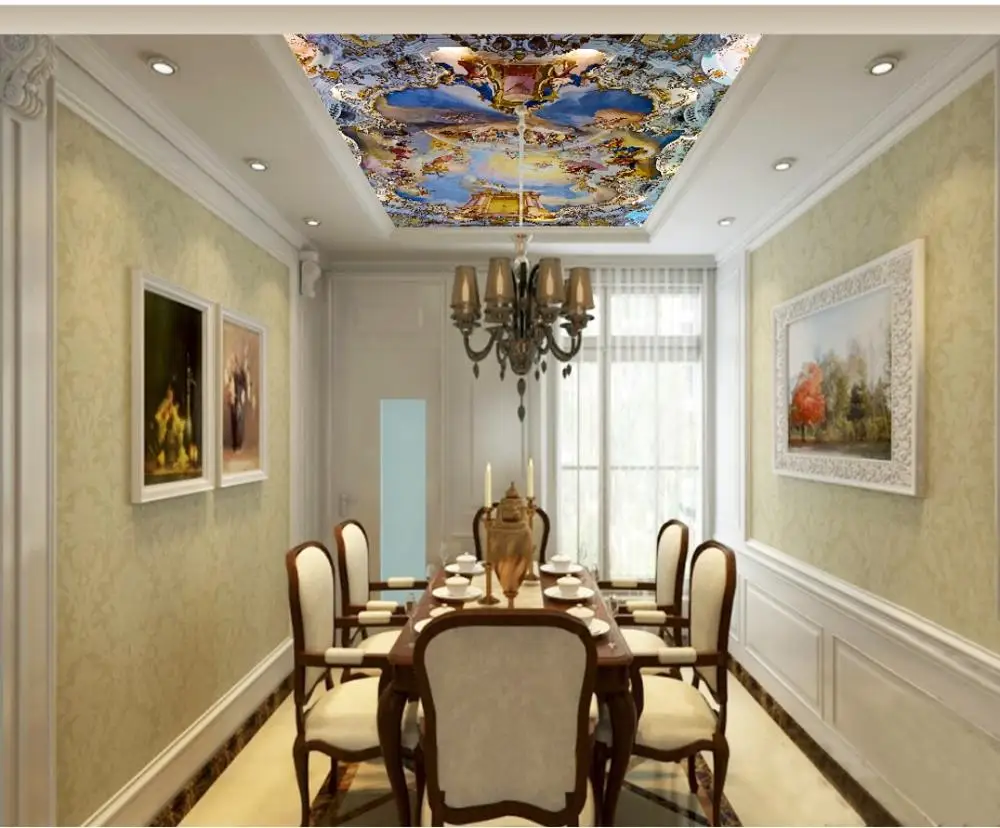 

European church ceiling mural Ceiling Wall Painting Living Room Bedroom Wallpaper Home Decor