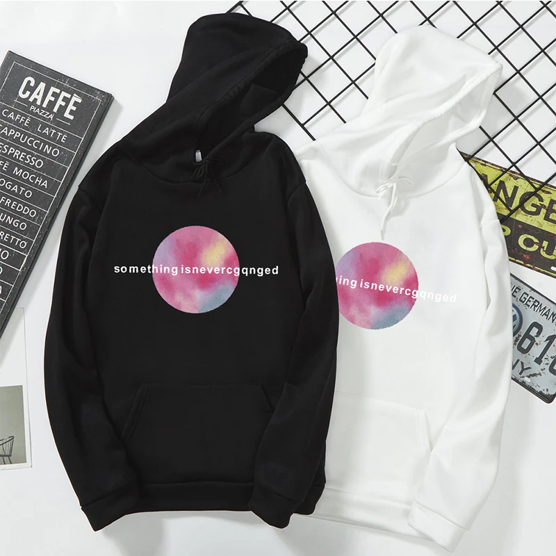 

Autumn winter Moon print Unisex hoodies Harajuku Warm Loose Pullovers hip hop funny letter print College style joker sweatshirt