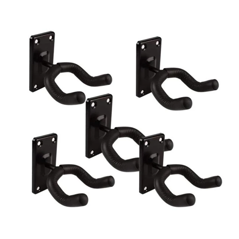 

Guitar Wall Mount 5 Pieces Guitar Mount for Wall Black Guitar Hook for Acoustic Electric Bass Guitar, Etc