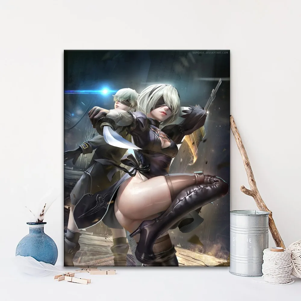 Nier Automata Game Sexy 2B And 9S Picture Modern Artwork Home Decor Wall Top-Rated Canvas Print Type 1 Piece Style Poster