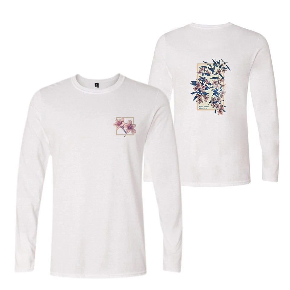 SHAWN men DES Flower K-pops Футболка женская мужская одежда Топы повседневные Горячая Распродажа летние популярные повседневные футболки с длинным рукавом размера плюс