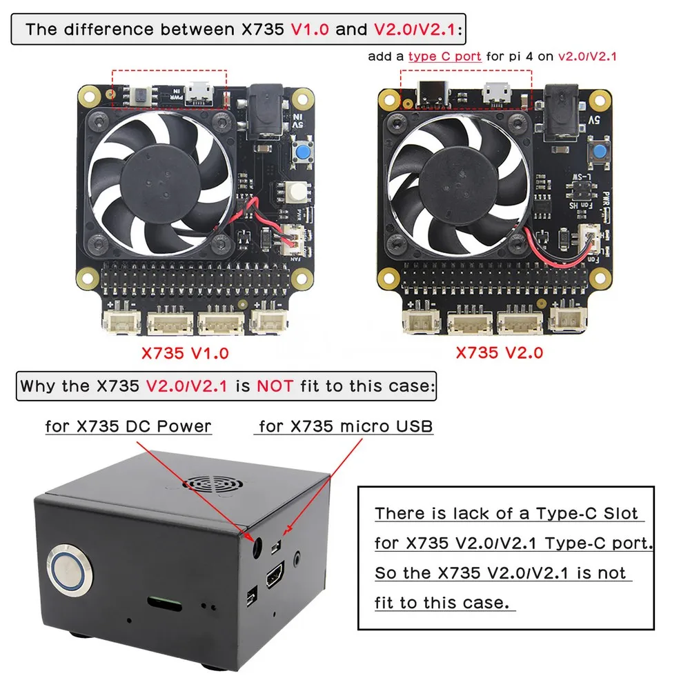 Raspberry Pi 3 Model B + Plus mSata/M.2 NGFF/NVME металлический чехол/корпус охлаждающий вентилятор