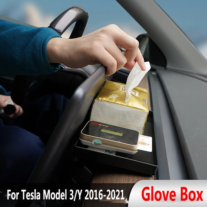 For Tesla Intermediate Display Screen Paper Towel Box Magnetic ETC Hidden Storage Sundries Rack Model 3 Y 2016-2022 Parts | Автомобили и