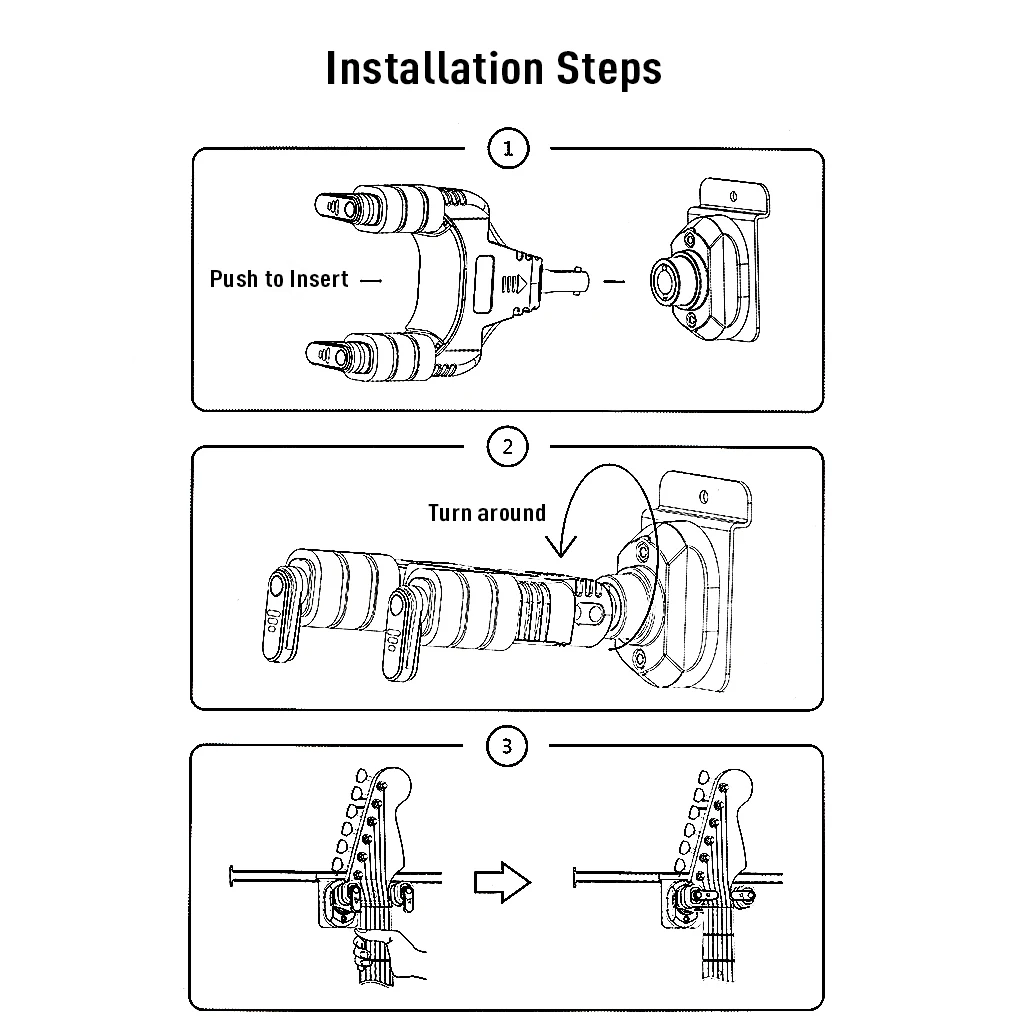 Acheter GALUX GH110M Support de crochet pour guitare à verrouillage  automatique à lattes montable au mur pour guitare folk classique acoustique  guitare électrique basse mandoline