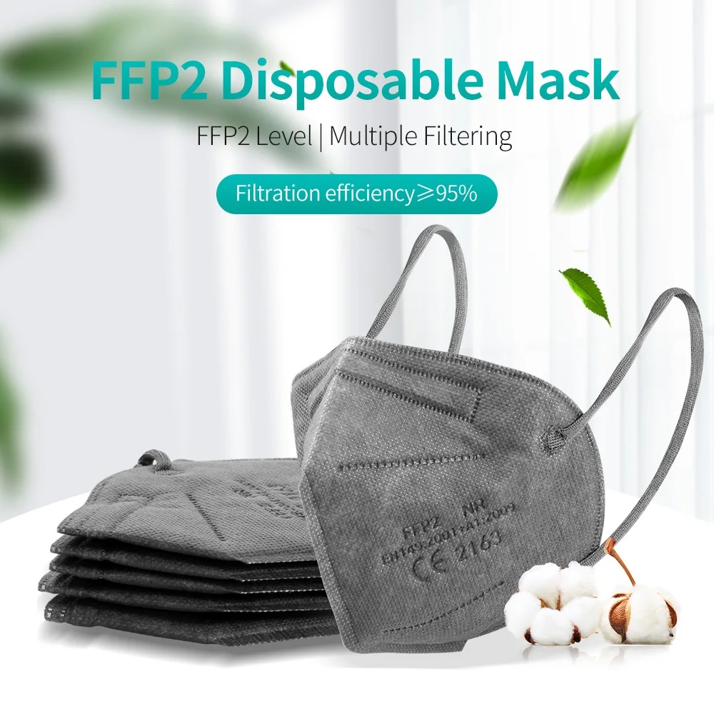 10 100 шт. mascarillas ffp2reutilizable kn95 маска certificadas 5 слойный чехол моющейся тканью защитная