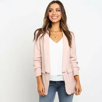 

Ladies Casual Slim Blazer Long Sleeve Blaser Women Suit Jacket Female Feminine Blazer Femme Blazer Autumn Cardigan Open Stitch