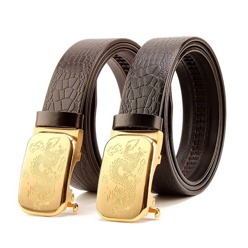 Belt men's automatic buckle pure copper buckle leather belt head layer
