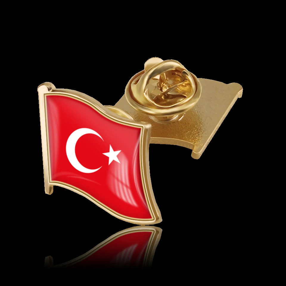 

1PC Turkey Flag Pattern Enamel Pin Badge Retro Scarfs Clothes Bag Jewelry