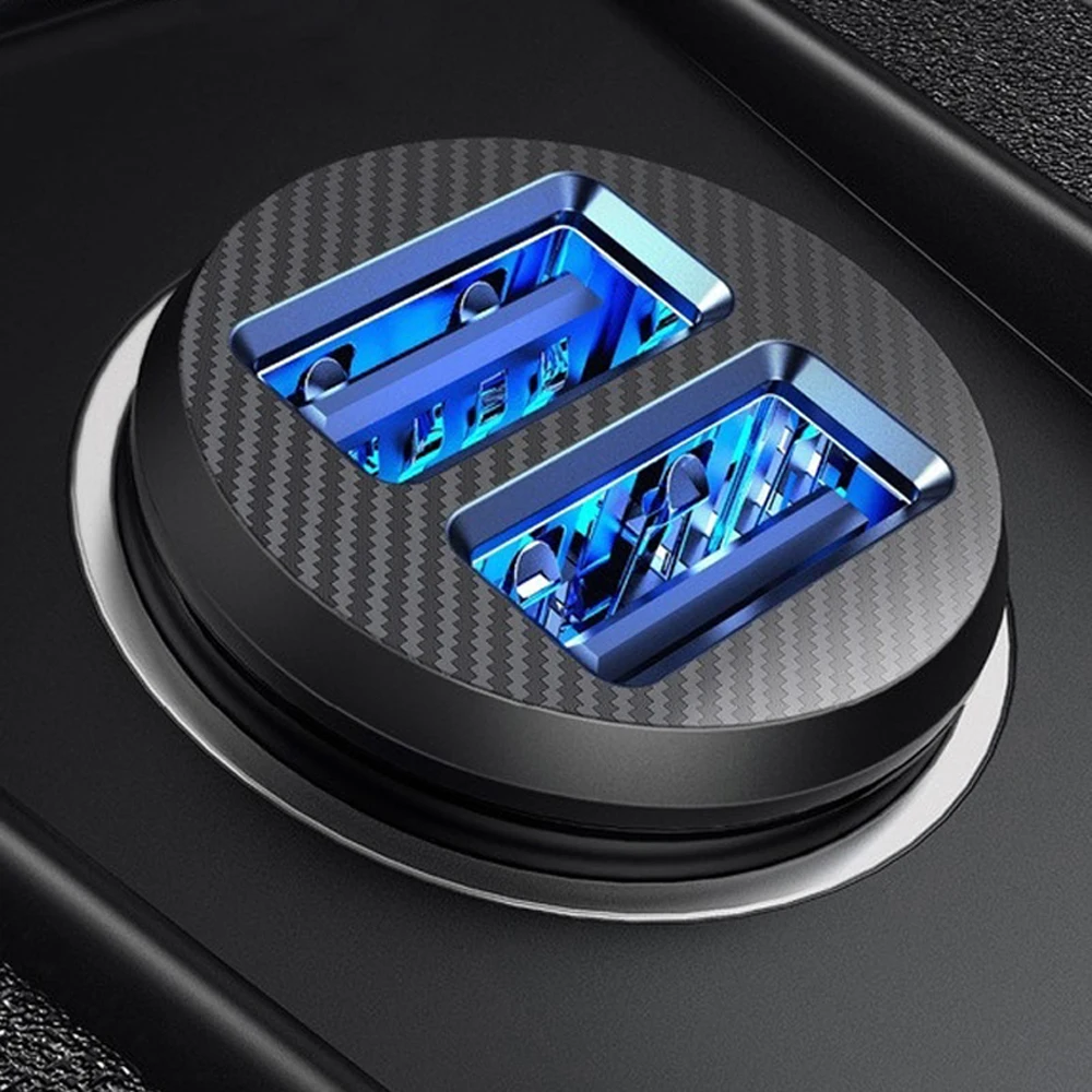 Мини USB Автомобильное зарядное устройство для iPhone Xiaomi Мобильный телефон планшет 3.1A Быстрая зарядка двойной USB Автомобильное зарядное устройство адаптер в автомобиле
