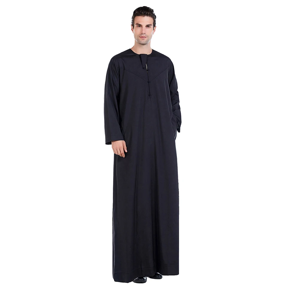 Wechery Muslim Caftan Kaftan for Men Islamic Clothing Jubba Plus Size Long Sleeve Big Size Prayer Clothed