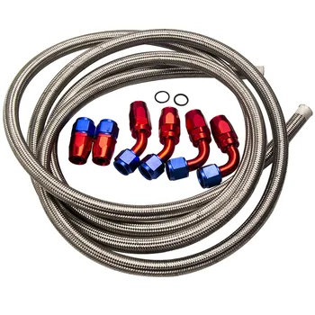 

AN10 NYLON Stainless Steel Braided OIL FUEL Line 12FT/3.5M Fittings Hose Kit