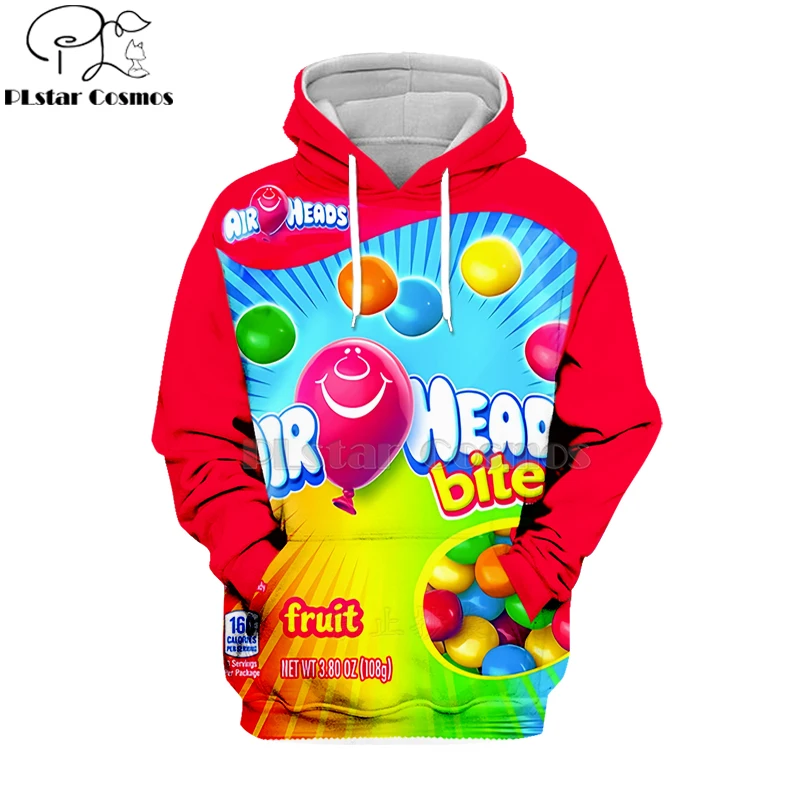 Neueste Süßigkeiten Snack Tasche Schokoladen sauce 3d Hoodies Essen Harajuku Männer Frauen Langarm Pullover Kapuze Sweatshirt lässige Marke – Detail 1